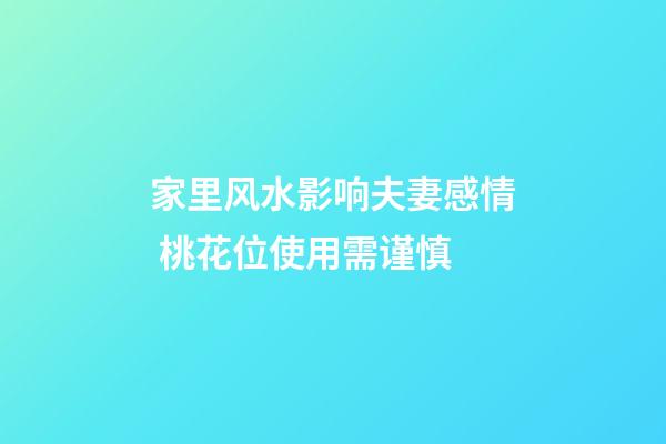 家里风水影响夫妻感情 桃花位使用需谨慎